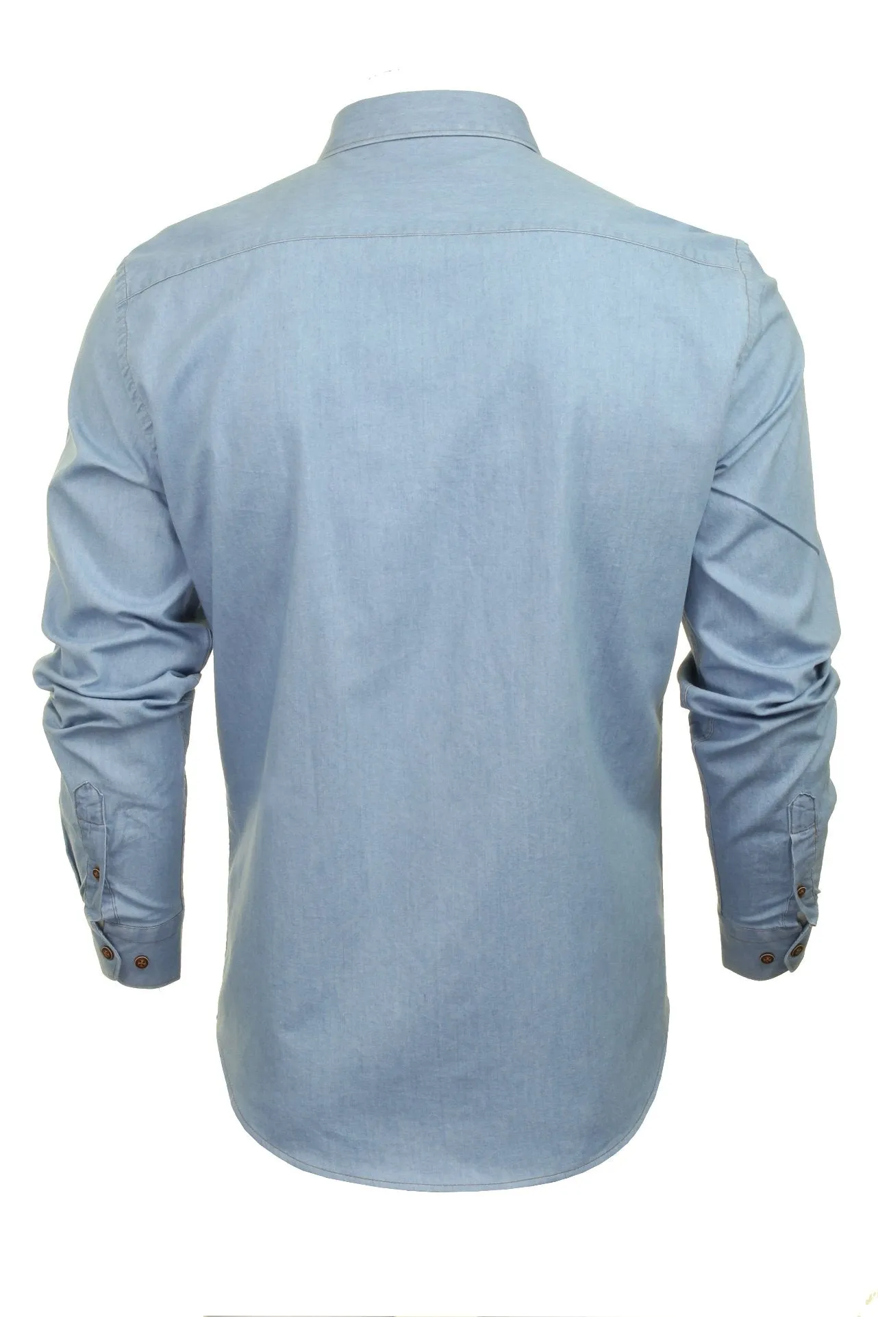 Xact Mens Long Sleeved Denim Shirt - Slim Fit