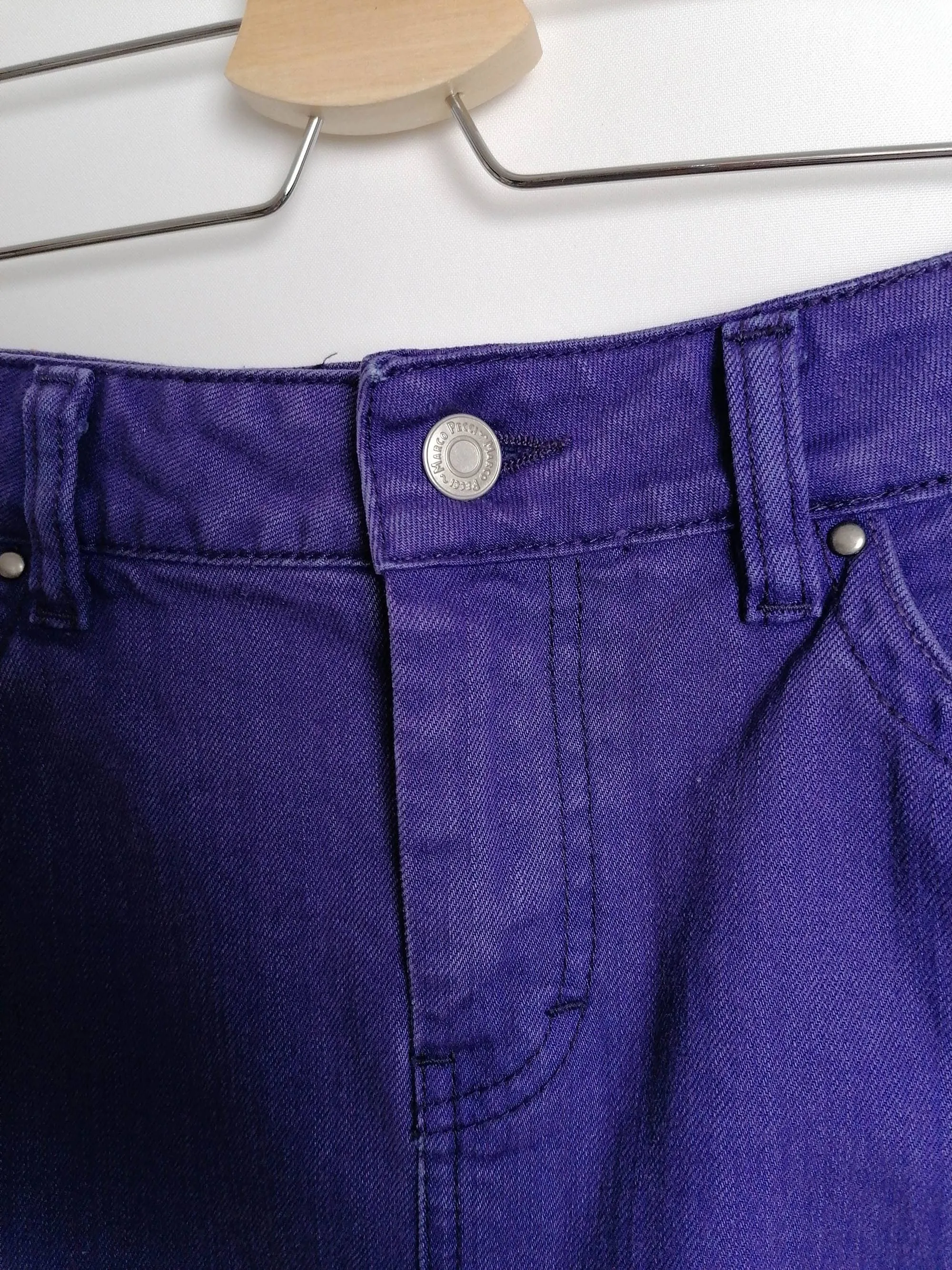 Y2K Purple Denim Pencil Skirt - size M - UK 12