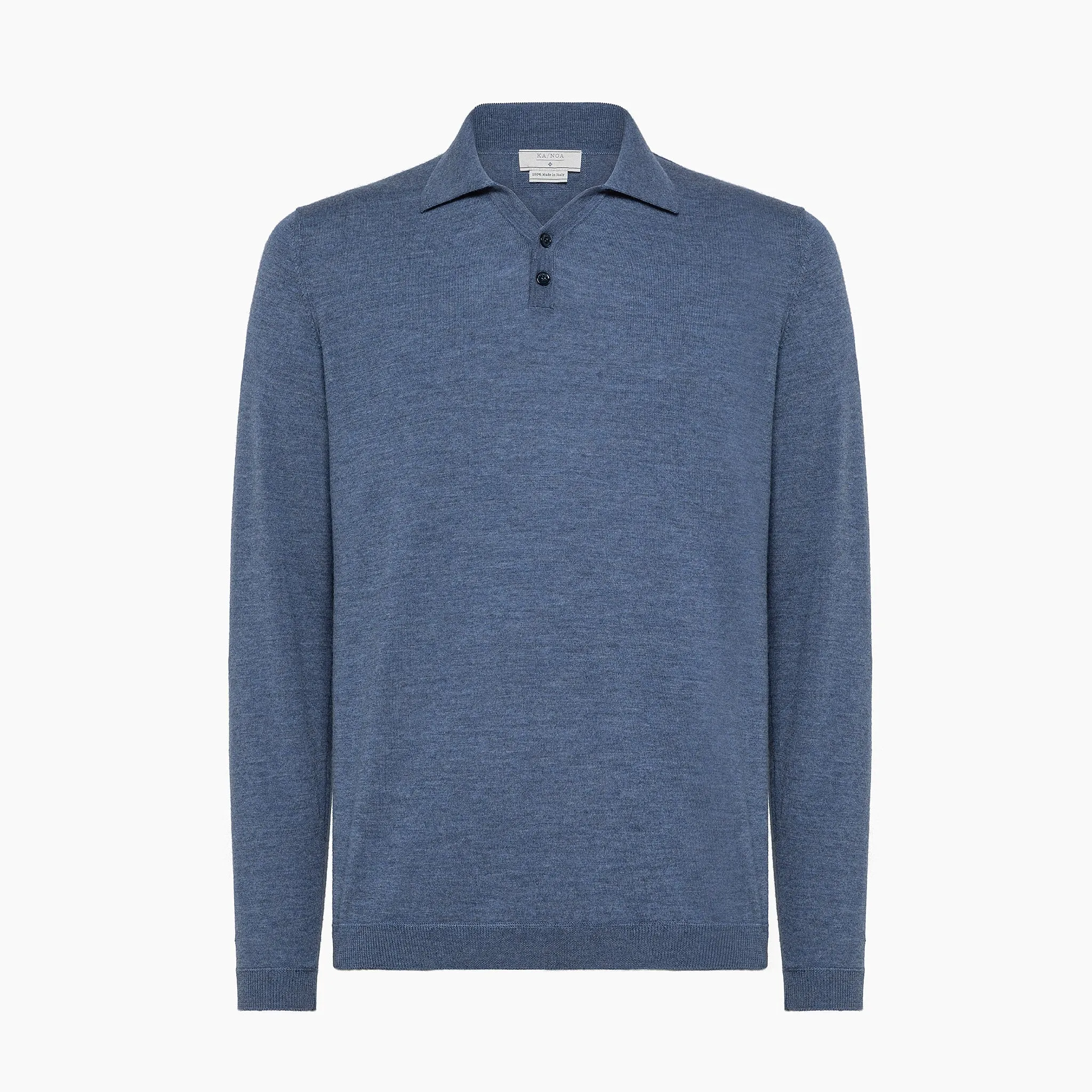 Yvan knitted two buttons polo in extrafine wool