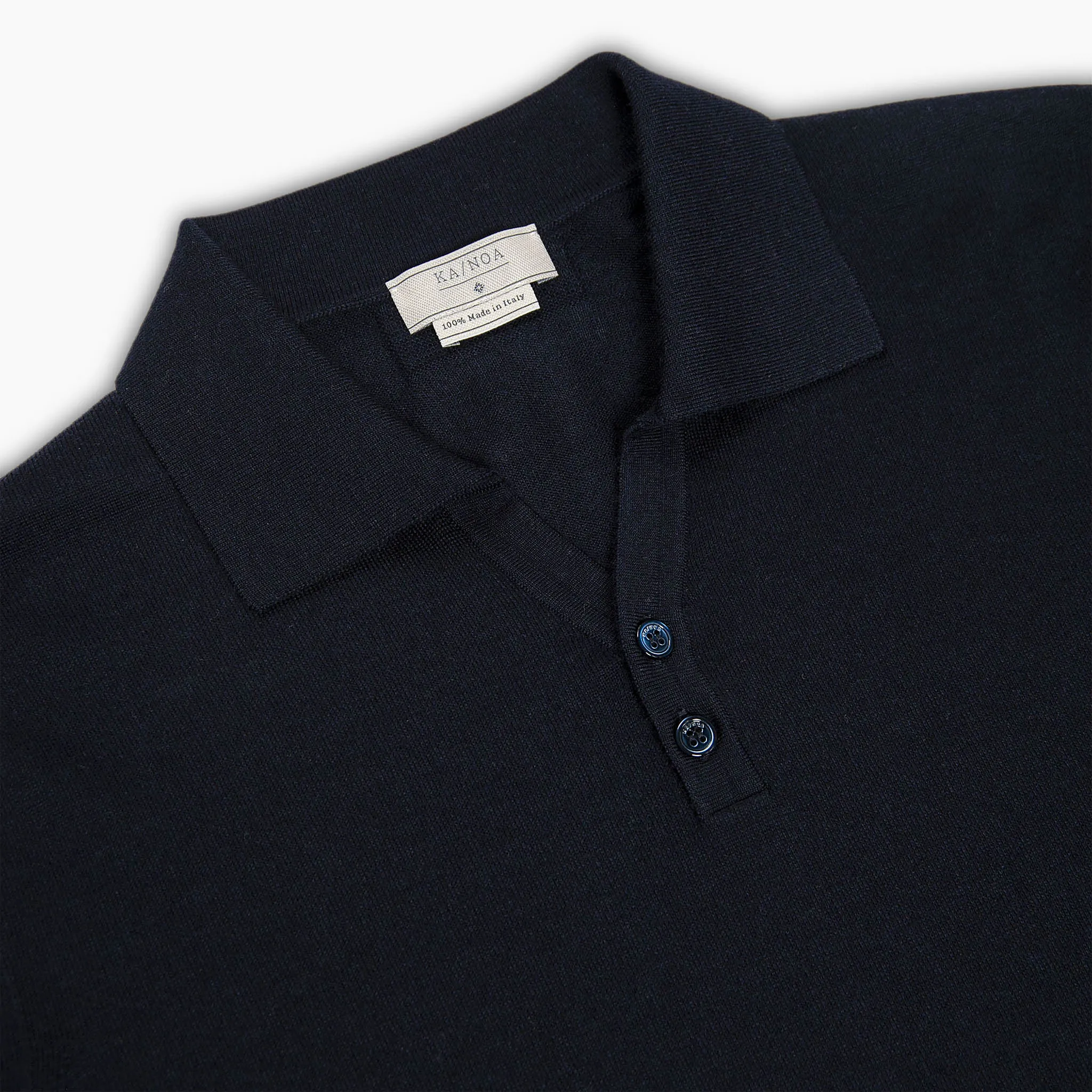 Yvan knitted two buttons polo in extrafine wool