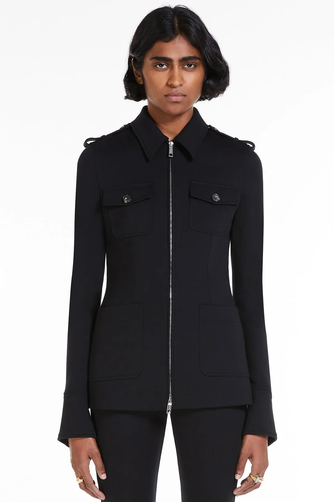 ZARINA STRETCH WOOL JERSEY JACKET